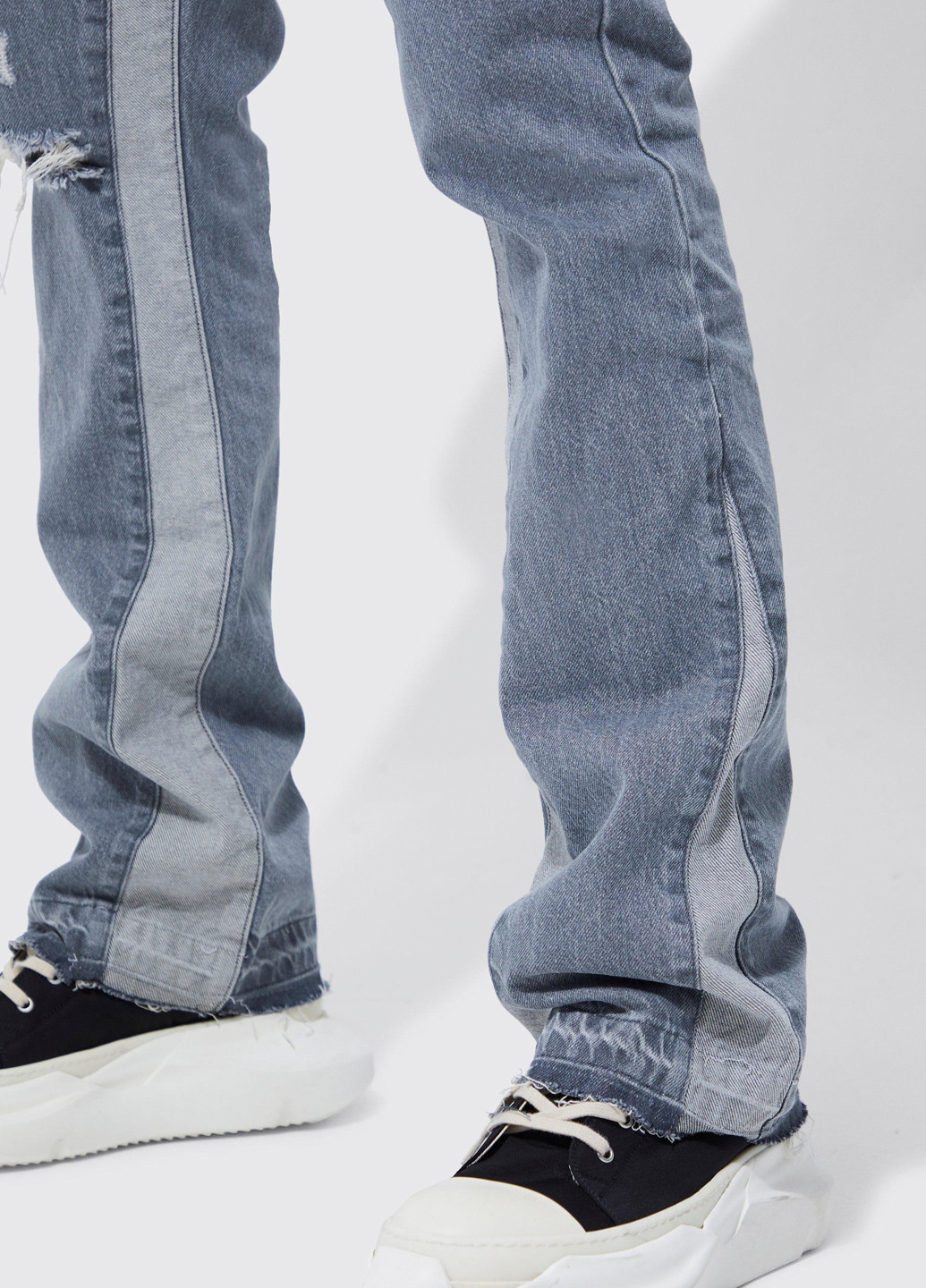 Серо-голубые демисезонные джинсы Boohoo