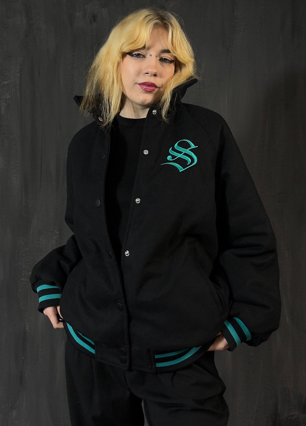 Бомбер H&M бейсбольный на кнопках (366174495)