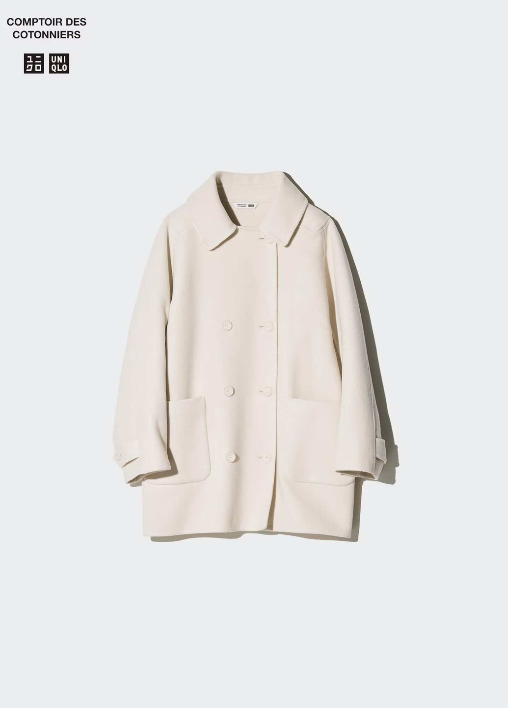 Молочне демісезонне Пальто двобортне Uniqlo