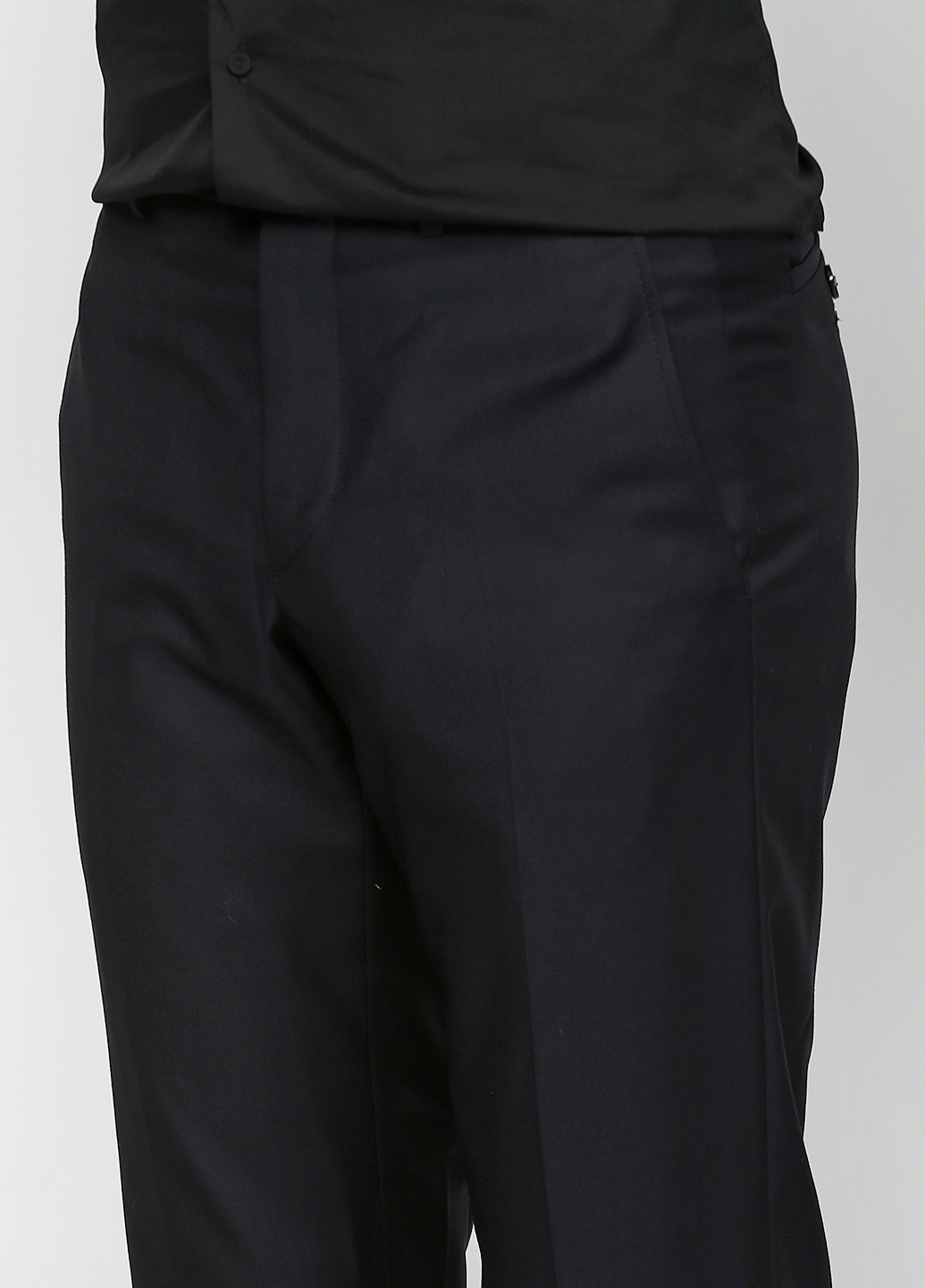 Темно-синие классические демисезонные прямые брюки Giorgio Armani