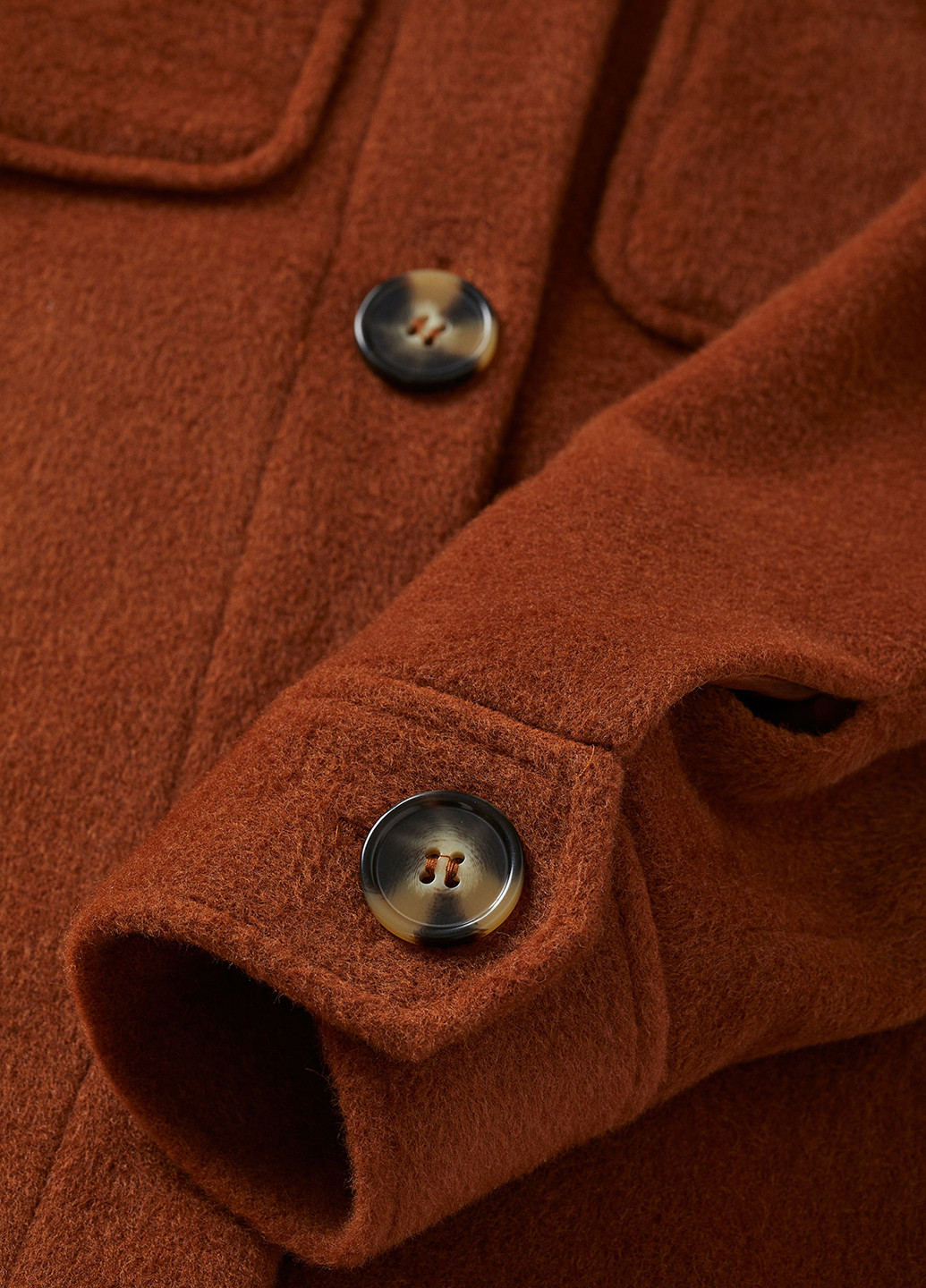 Куртка-сорочка H&M однотонна коричнева кежуал