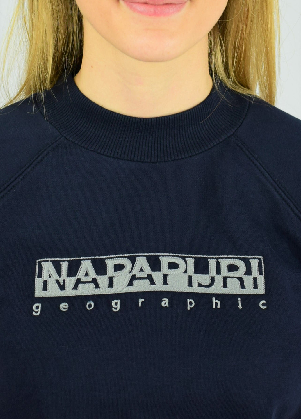 Свитшот Napapijri - Прямой крой логотип темно-синий кэжуал трикотаж, хлопок - (258645667)
