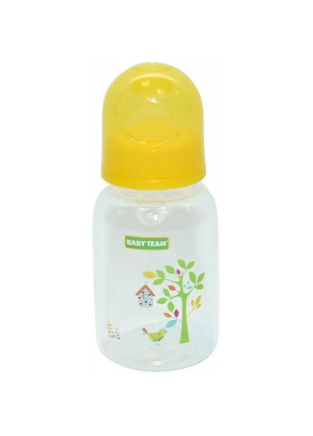 Бутылочка для кормления с силиконовой соской, 125 мл 0+ желтая Baby Team (252244647)