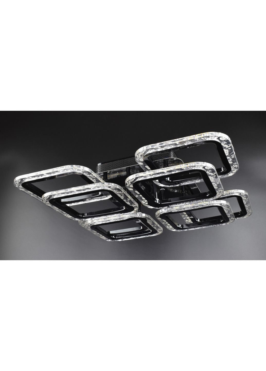 Люстра стельова LED з пультом A2517/4+4XS-bk Чорний 11х46х46 див. Sunnysky (253528024)