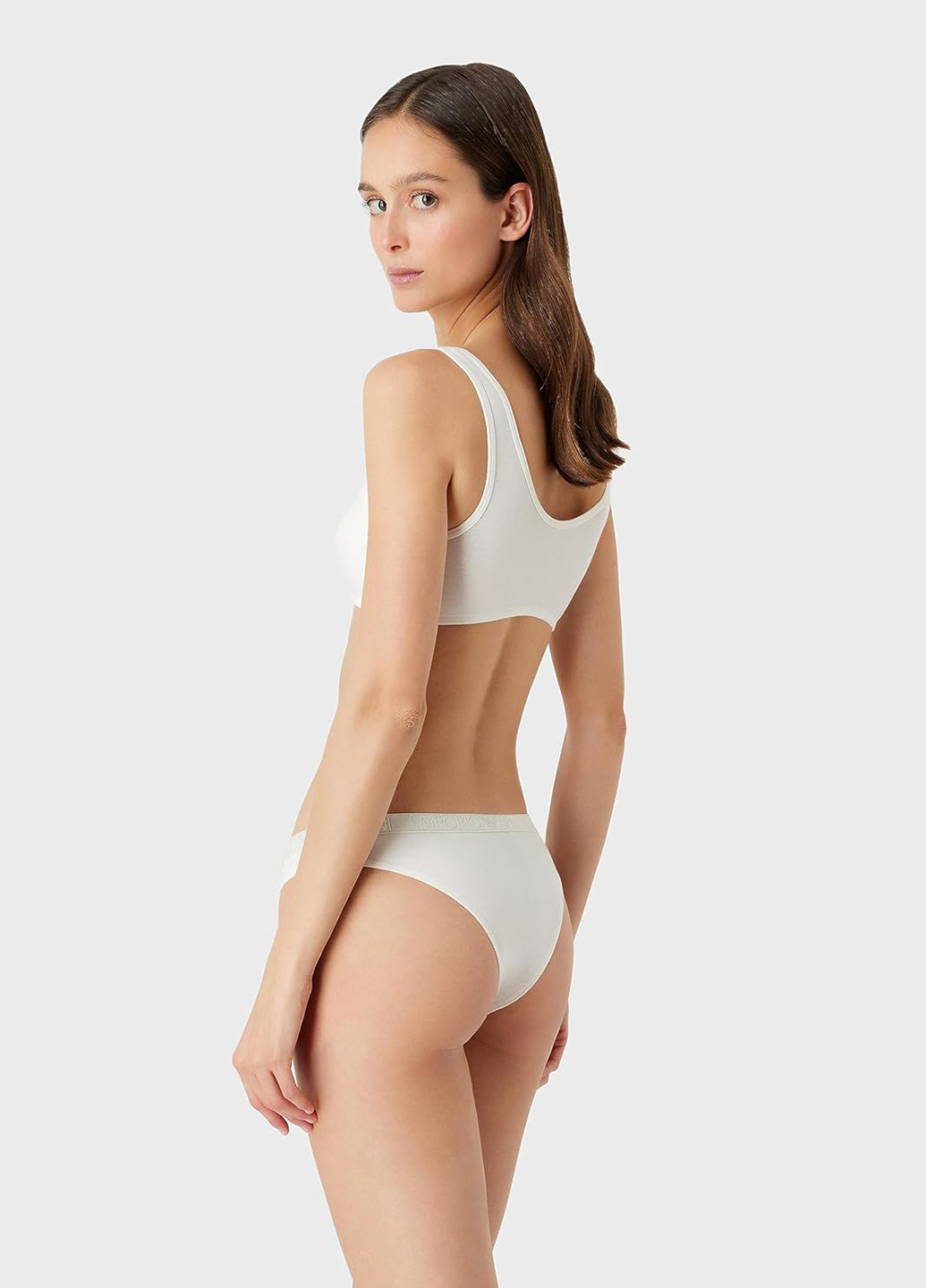 Молочный топ бюстгальтер Emporio Armani без косточек хлопок