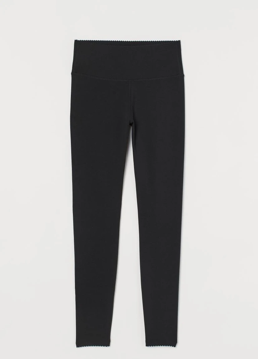 Черные демисезонные утягивающие леггинсы high waist H&M