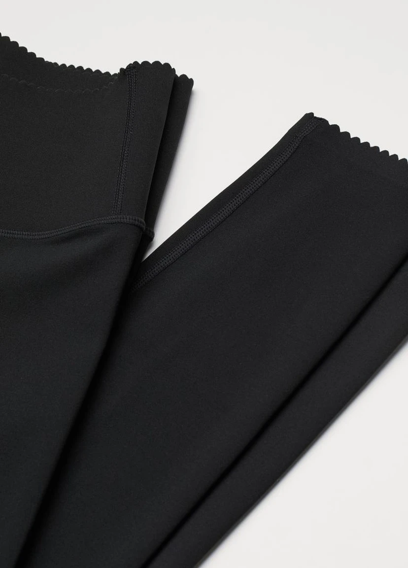 Черные демисезонные утягивающие леггинсы high waist H&M