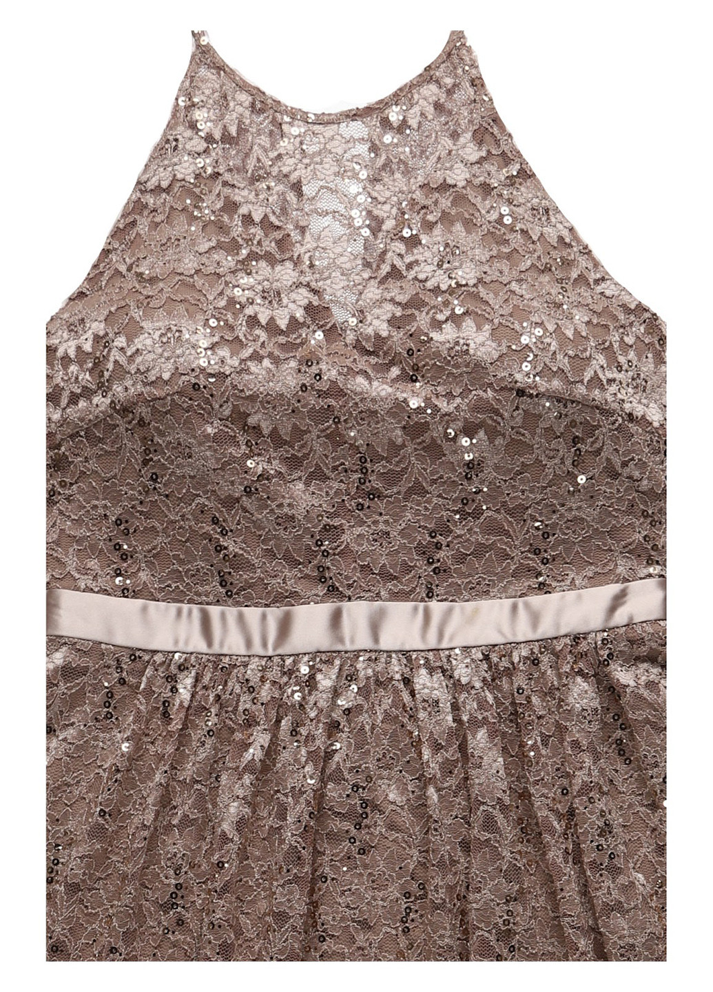 Темно-бежева вечірня, святковий сукня кльош Swing однотонна