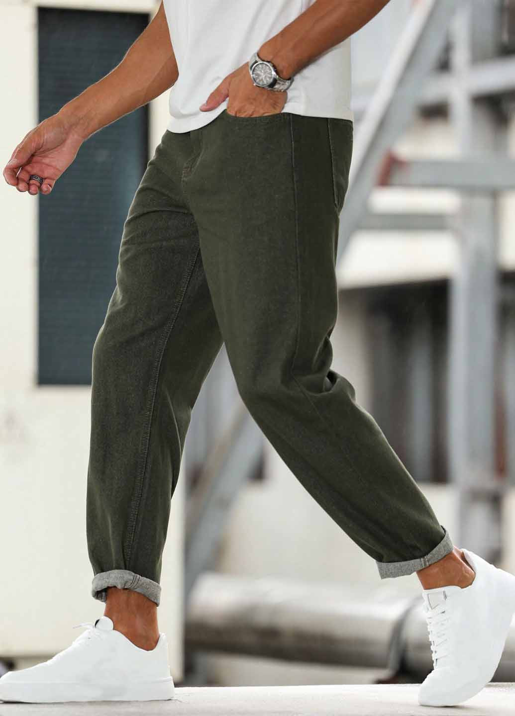 Серо-зеленые демисезонные скинни джинсы SHEIN