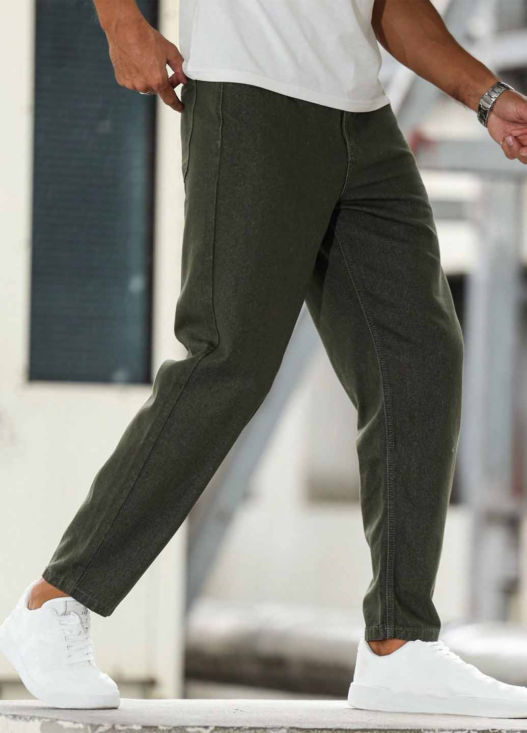 Серо-зеленые демисезонные скинни джинсы SHEIN