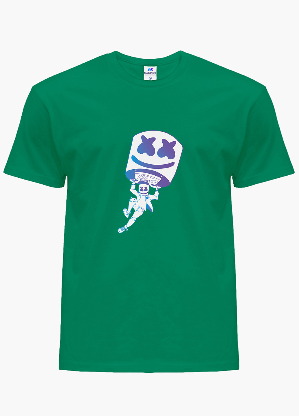 Зеленая демисезонная футболка детская маршмелло фортнайт (marshmello fortnite)(9224-1329) MobiPrint