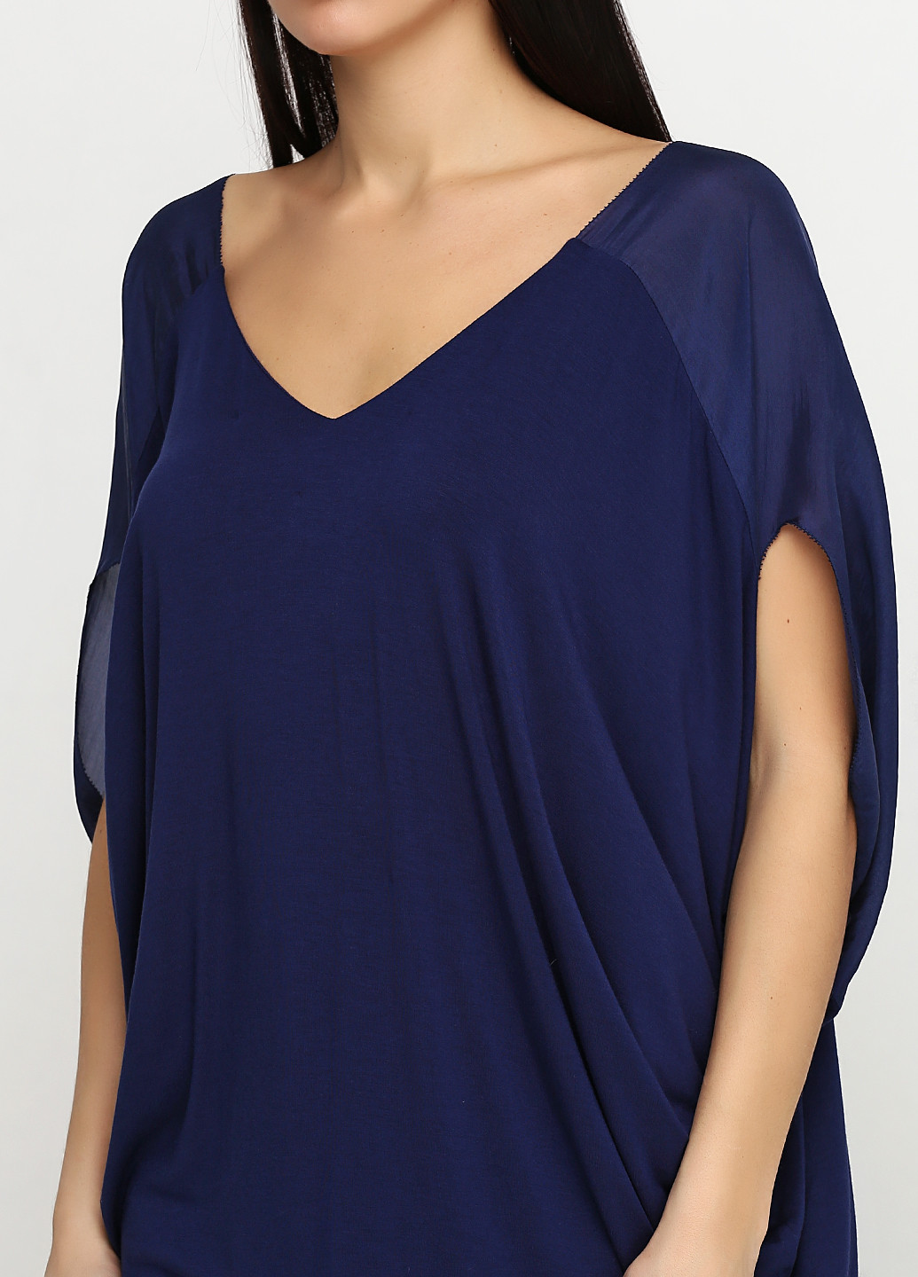 Темно-синяя летняя блуза By Malene Birger