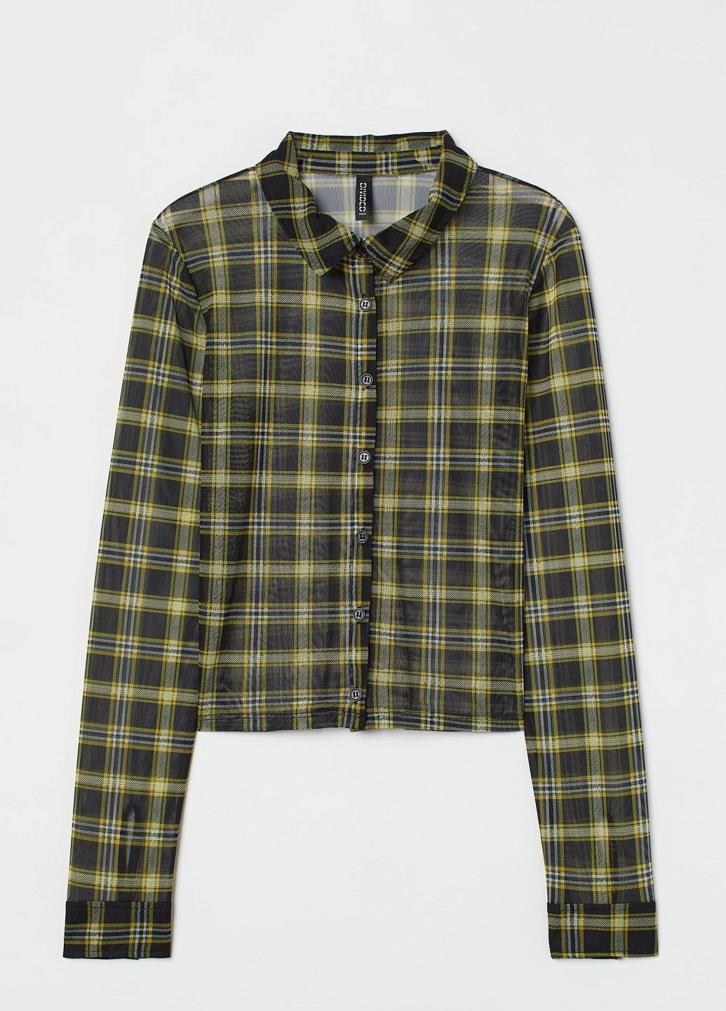 Черная кэжуал рубашка в клетку H&M