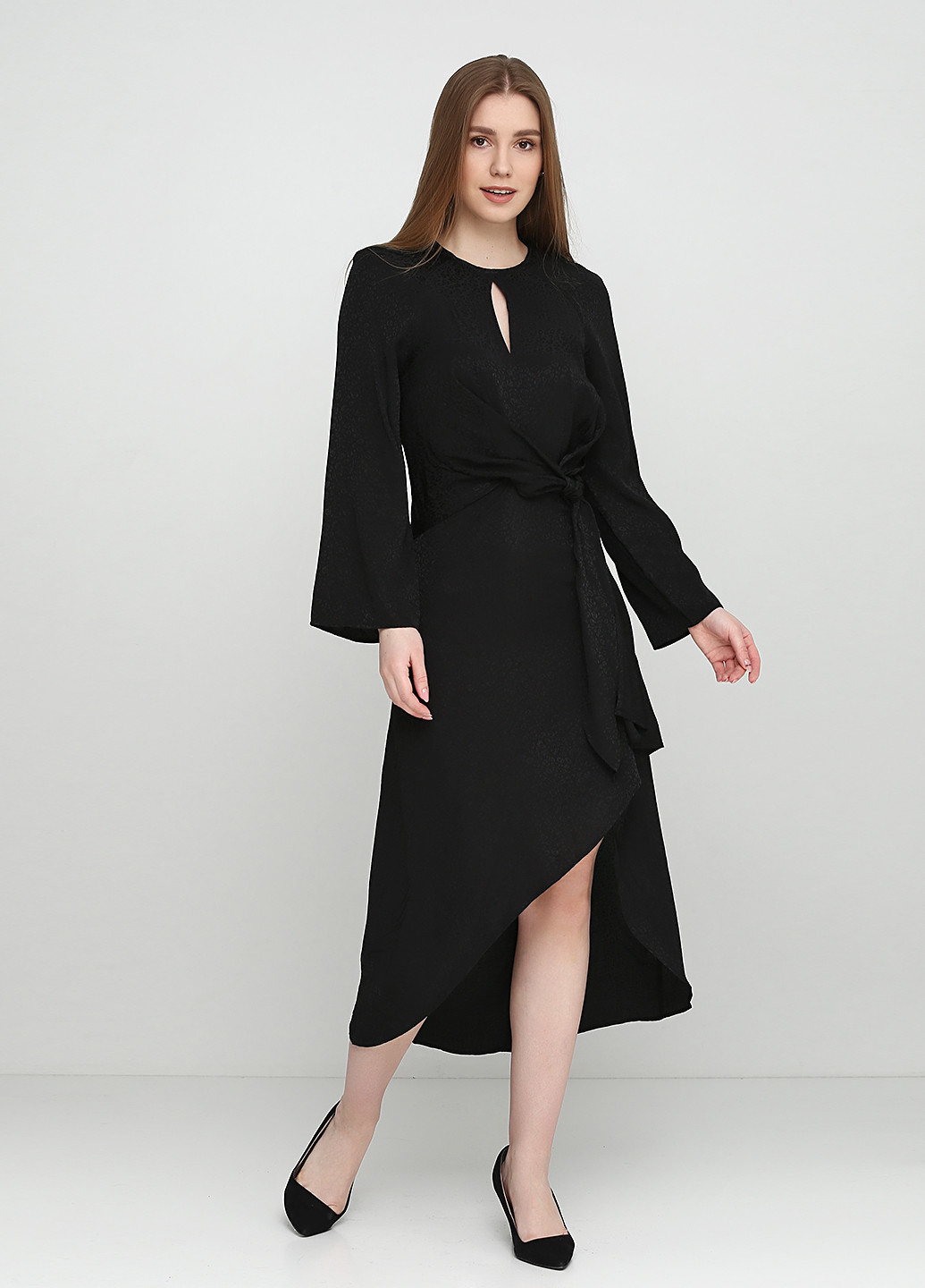 Черное кэжуал платье H&M с рисунком