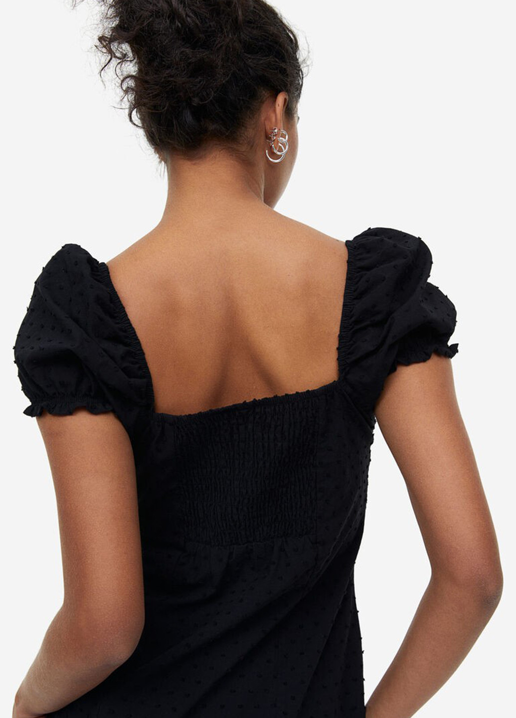 Черное кэжуал платье в стиле ампир H&M однотонное