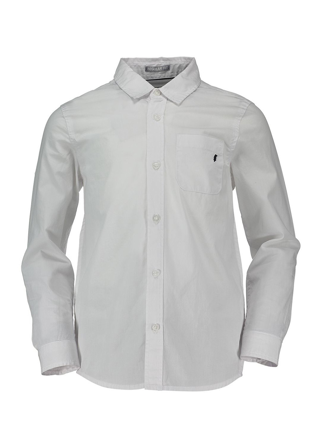 Белая классическая рубашка однотонная Piazza Italia с длинным рукавом