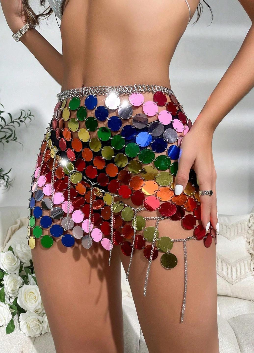 Разноцветная коктейльный, пляжный градиентной расцветки юбка SHEIN