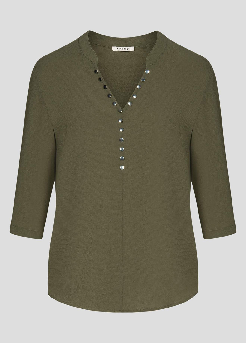 Оливковая демисезонная блуза с длинным рукавом Orsay
