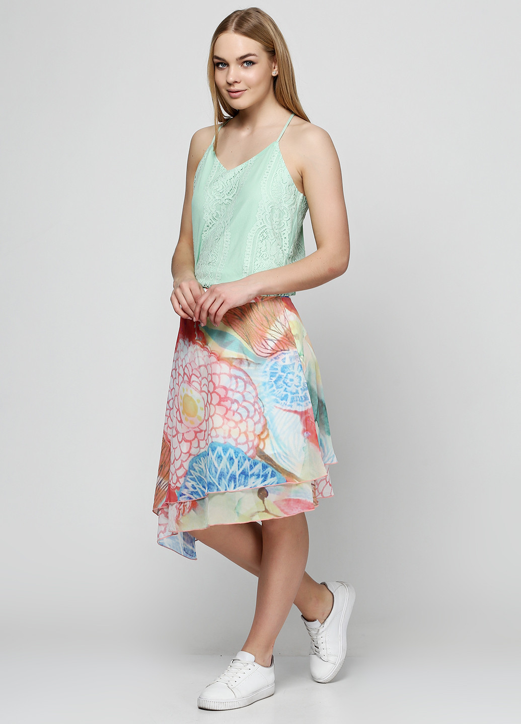 Разноцветная кэжуал с абстрактным узором юбка Comma мини