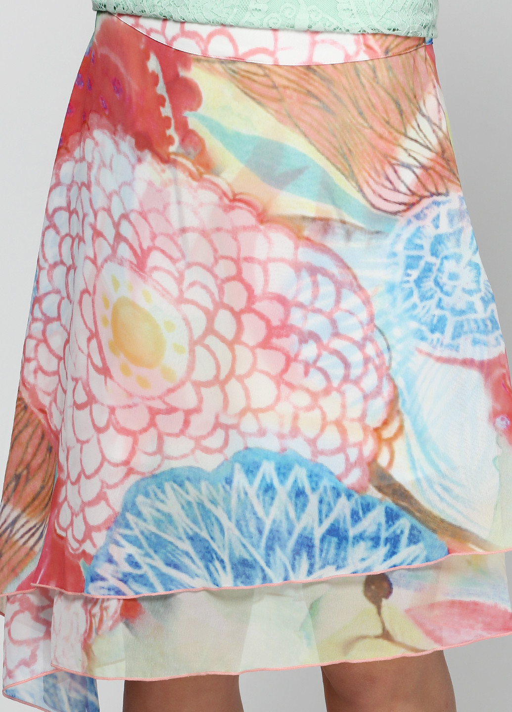 Разноцветная кэжуал с абстрактным узором юбка Comma мини
