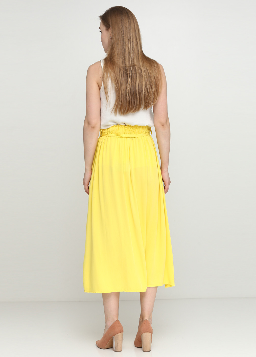 Желтая кэжуал однотонная юбка Made in Italy