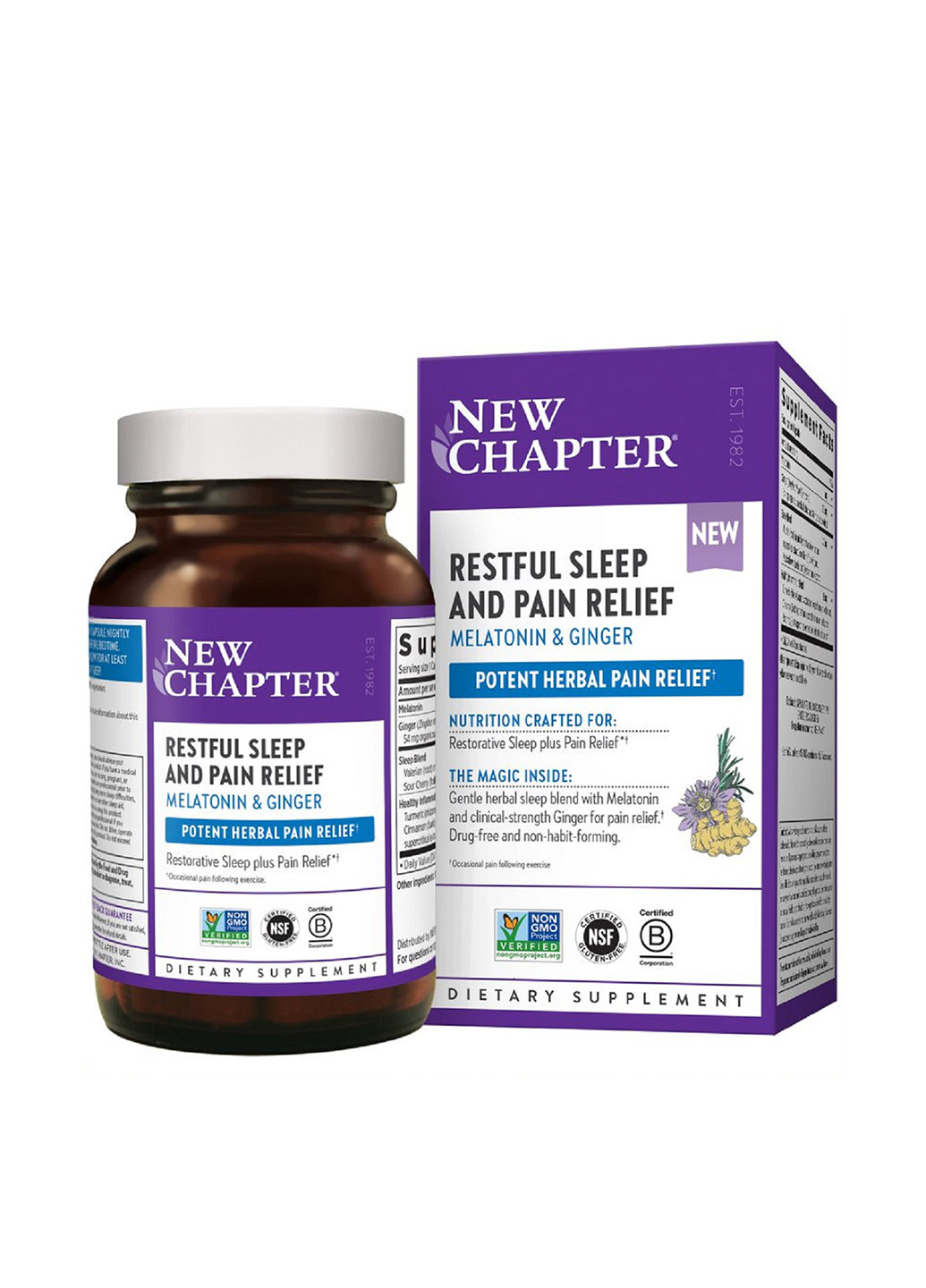 Спокійний безболісний сон, Restful Sleep + Pain Relief, (30 капсул) New Chapter (251206598)