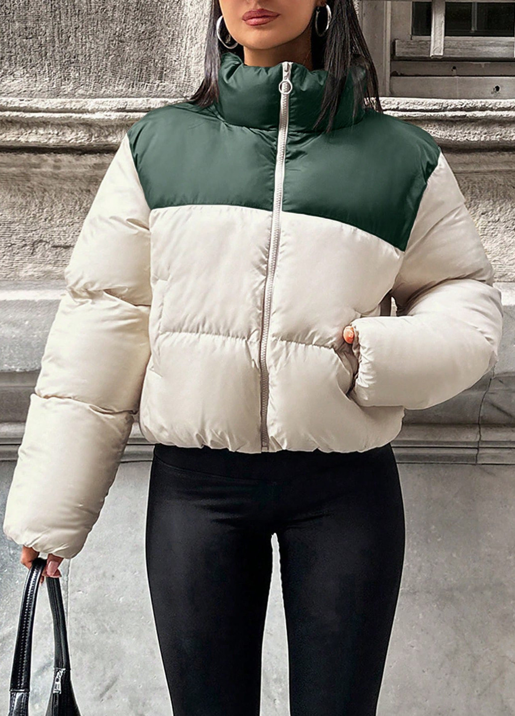 Светло-бежевая зимняя куртка SHEIN