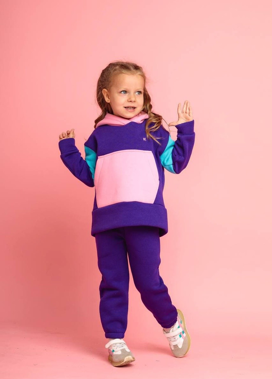 Утеплений дитячий спортивний костюм на флісі для дівчинки Kindamor warm beauty (250447260)