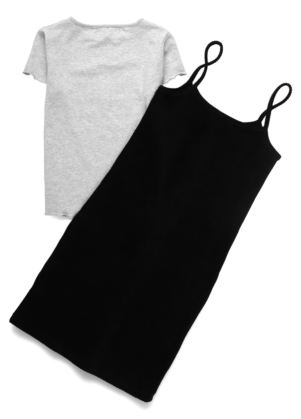Чорний демісезонний комплект (футболка, сарафан) Primark