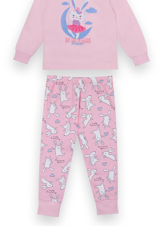 Розовая всесезон детская пижама для девочки *зайка* Габби