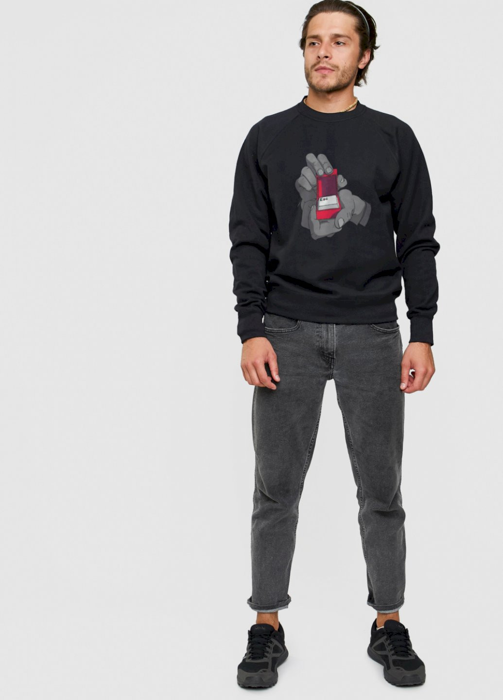 Черный свитшот мужской YAPPI (198688833)