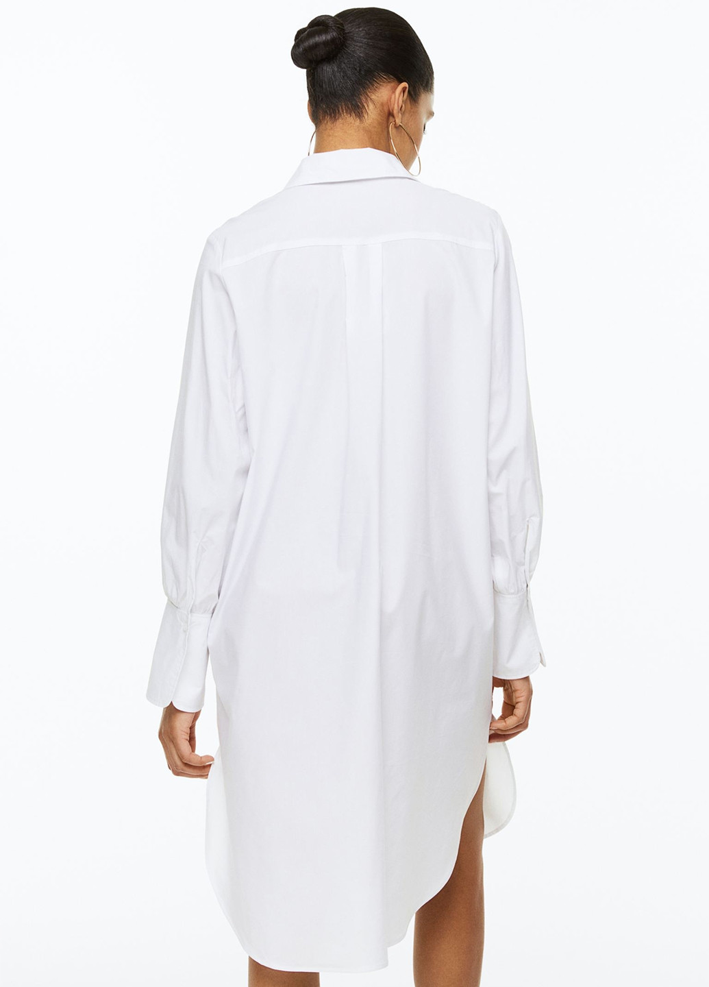 Белое кэжуал платье рубашка H&M однотонное