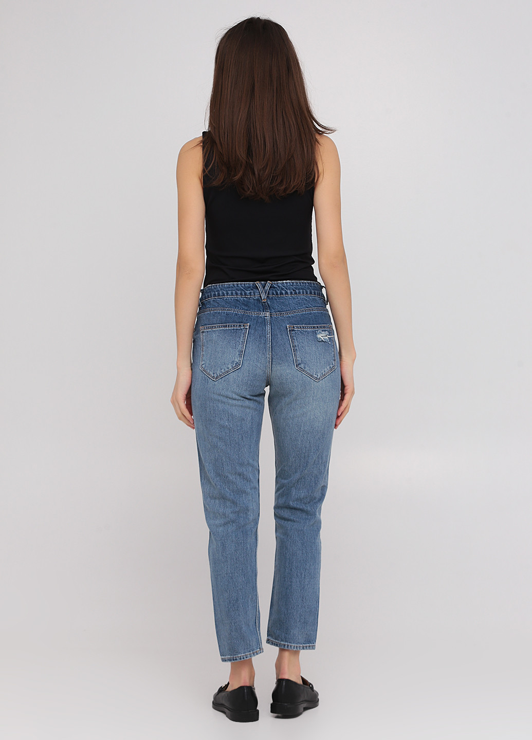 Светло-синие демисезонные зауженные, укороченные джинсы H&M