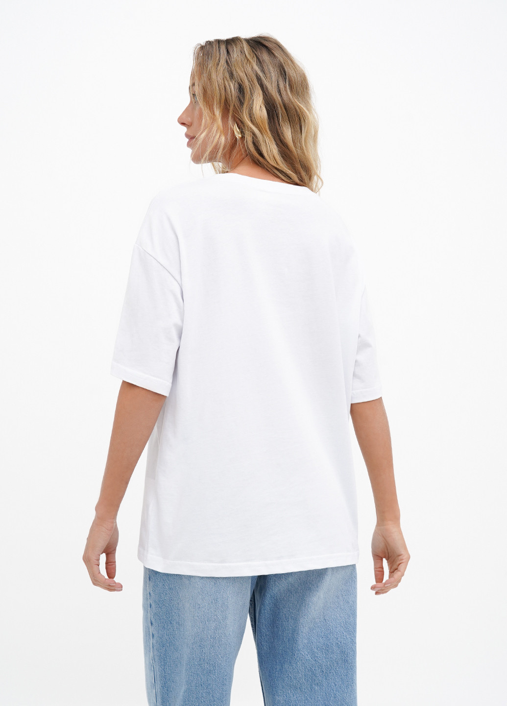 Белая летняя футболка оверсайз с принтом KASTA design
