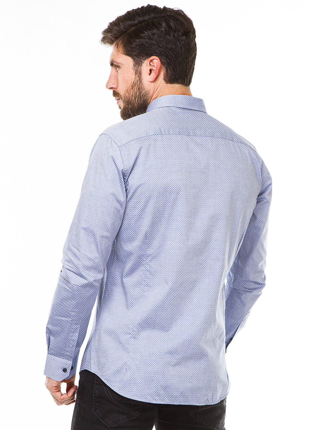 Голубой классическая рубашка с геометрическим узором Climber