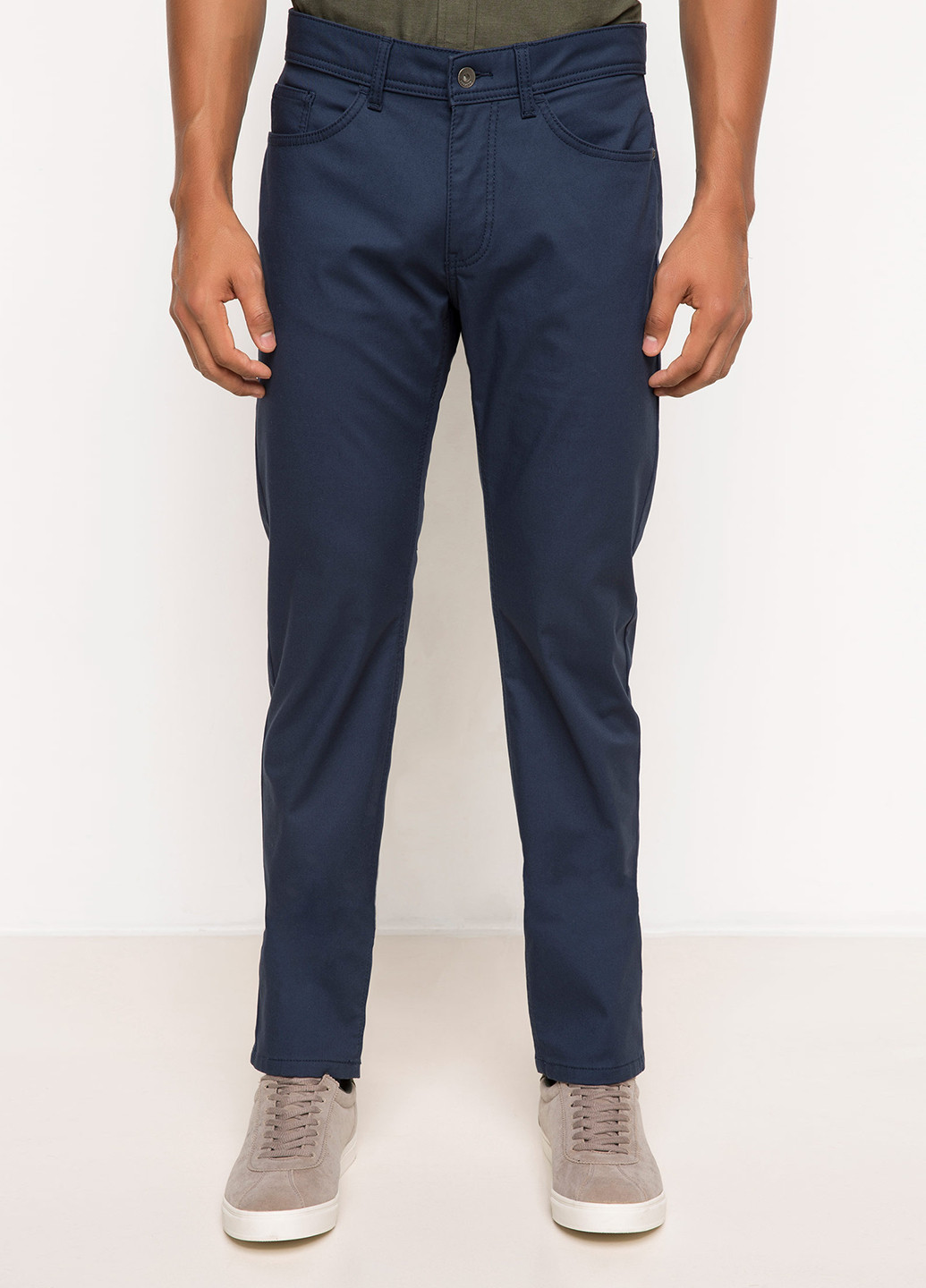Темно-синие кэжуал демисезонные брюки DeFacto