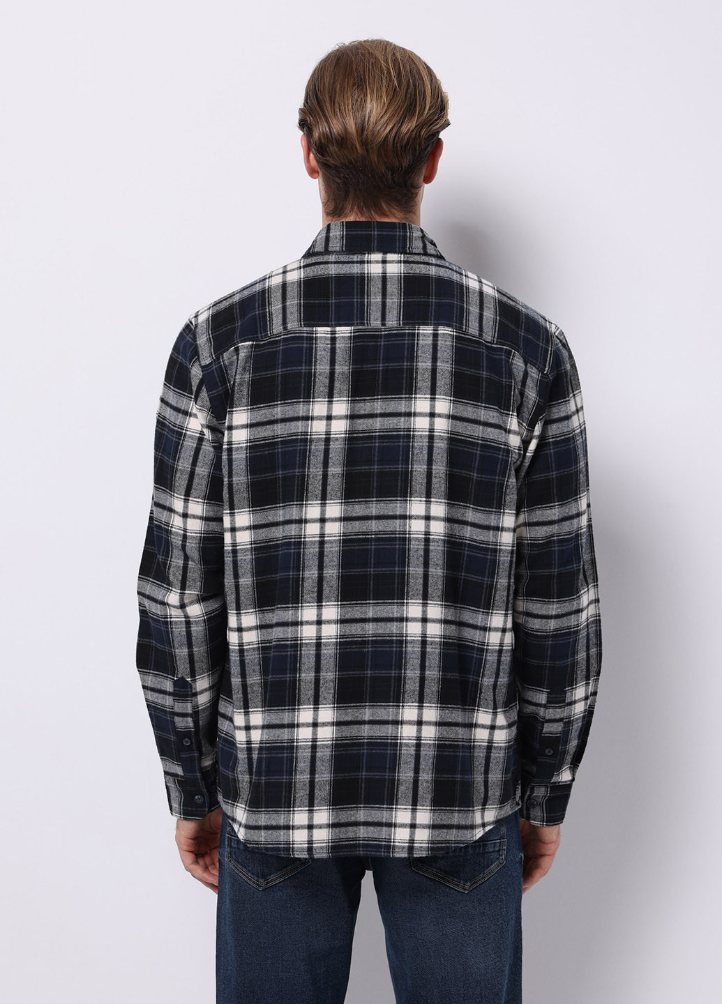 Темно-синяя кэжуал рубашка в клетку Colin's