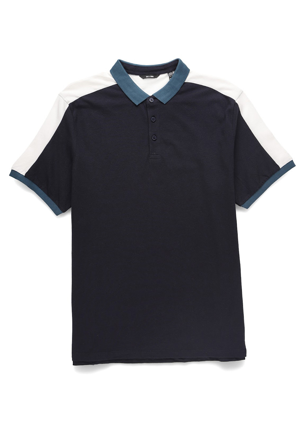 Темно-синяя футболка-поло для мужчин Only & Sons однотонная