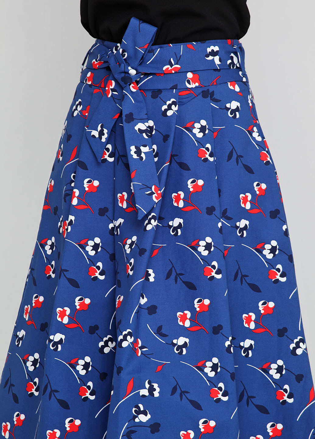 Синяя кэжуал с рисунком юбка Vey's а-силуэта (трапеция)