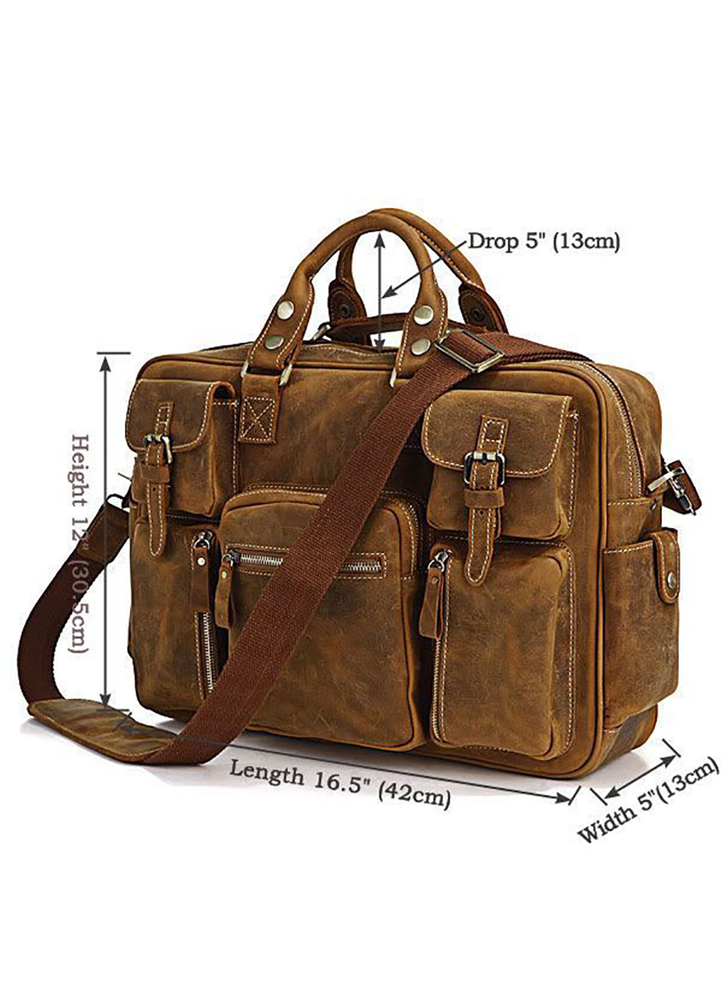 Мужская кожаная сумка 42х30,5х13 см Vintage (229459069)