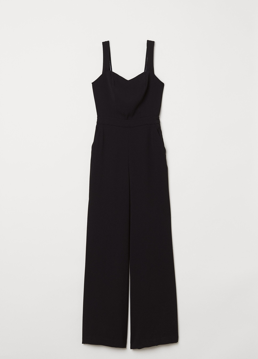 Комбінезон H&M однотонний чорний кежуал поліестер