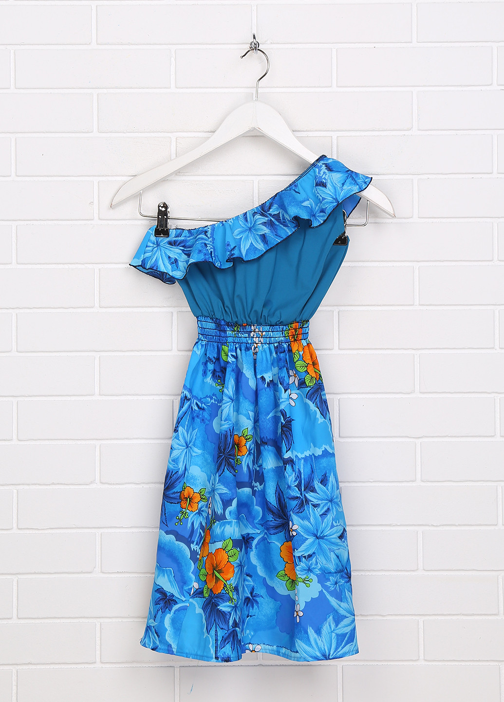 Голубое кэжуал платье без подклада Master Urban с цветочным принтом