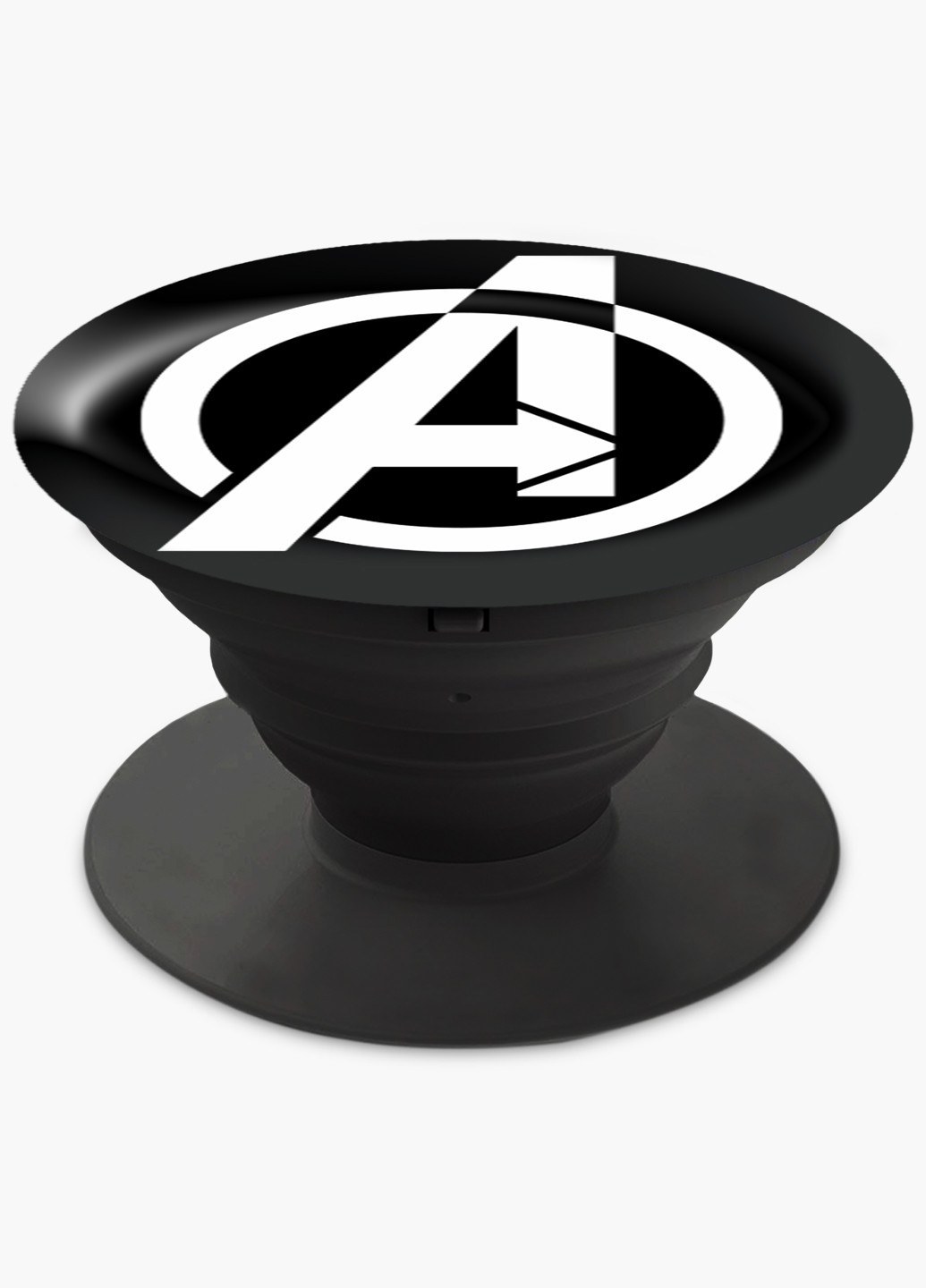 Попсокет (Popsockets) держатель для смартфона Знак Мстителей Марвел ( Avengers Marvel Sign) (8754-1447) Черный MobiPrint (216748380)