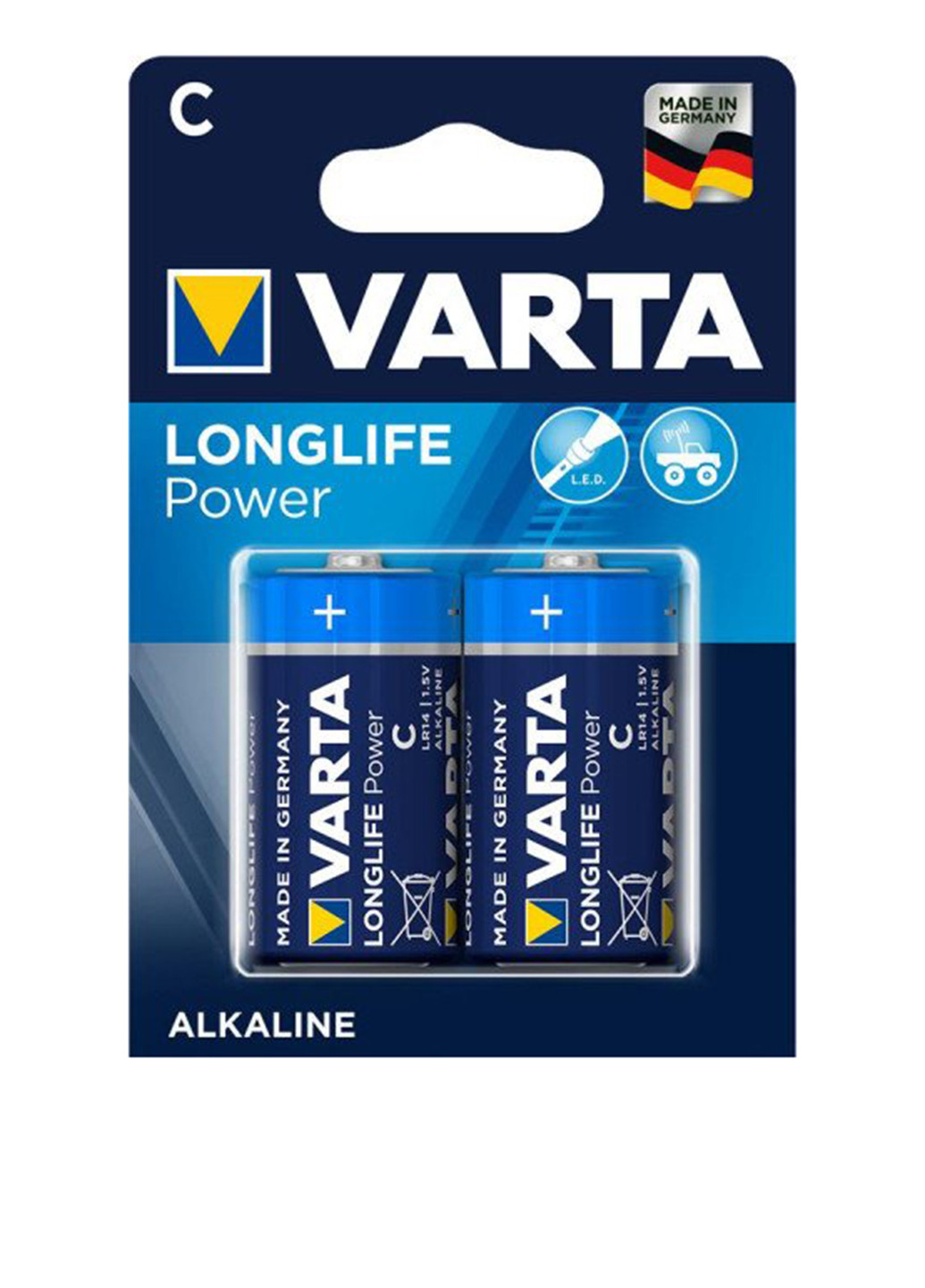 Батарейка Varta longlife power c bli 2 alkaline (04914121412) (286230403)