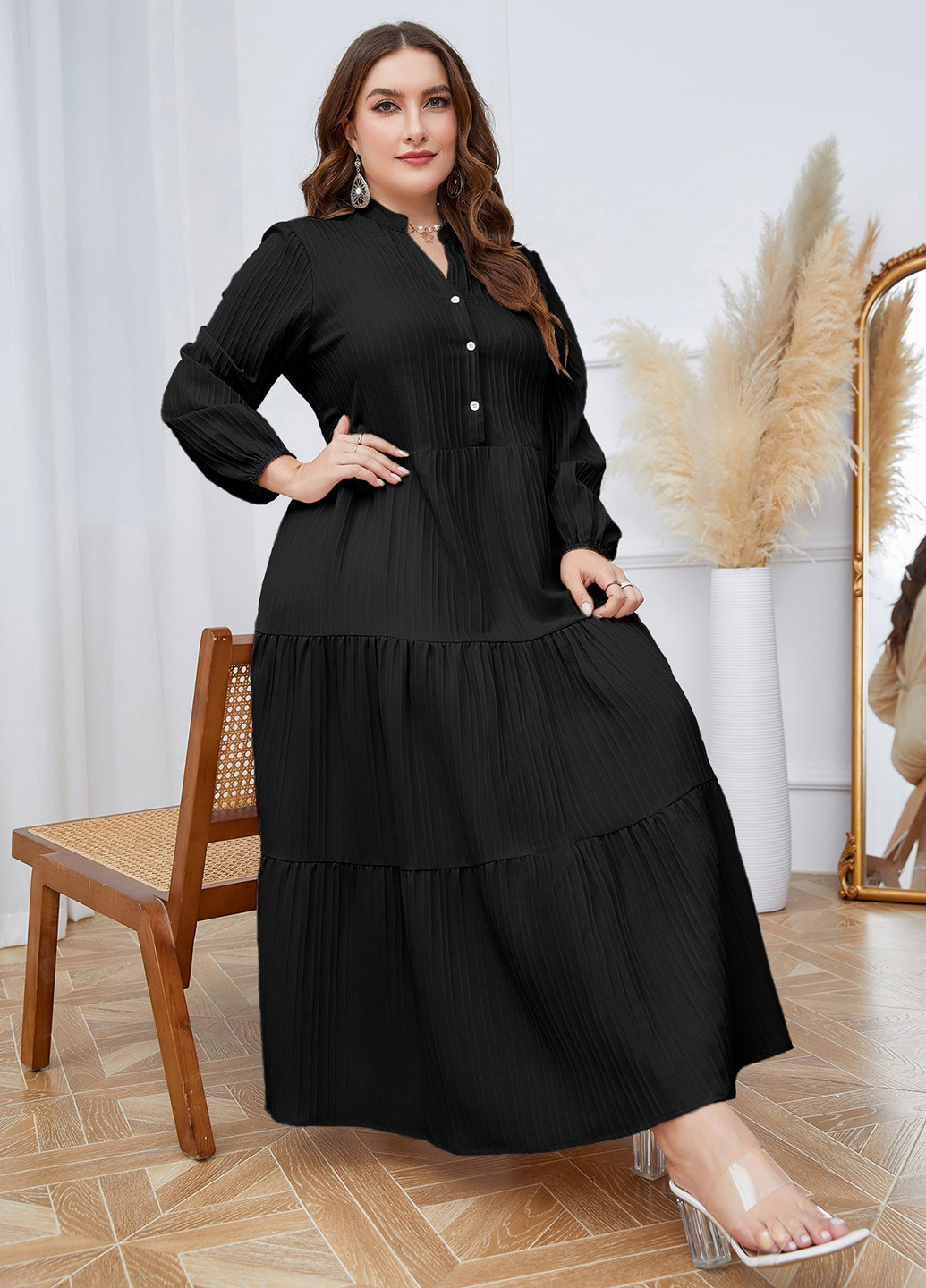 Чорна кежуал сукня оверсайз SHEIN однотонна