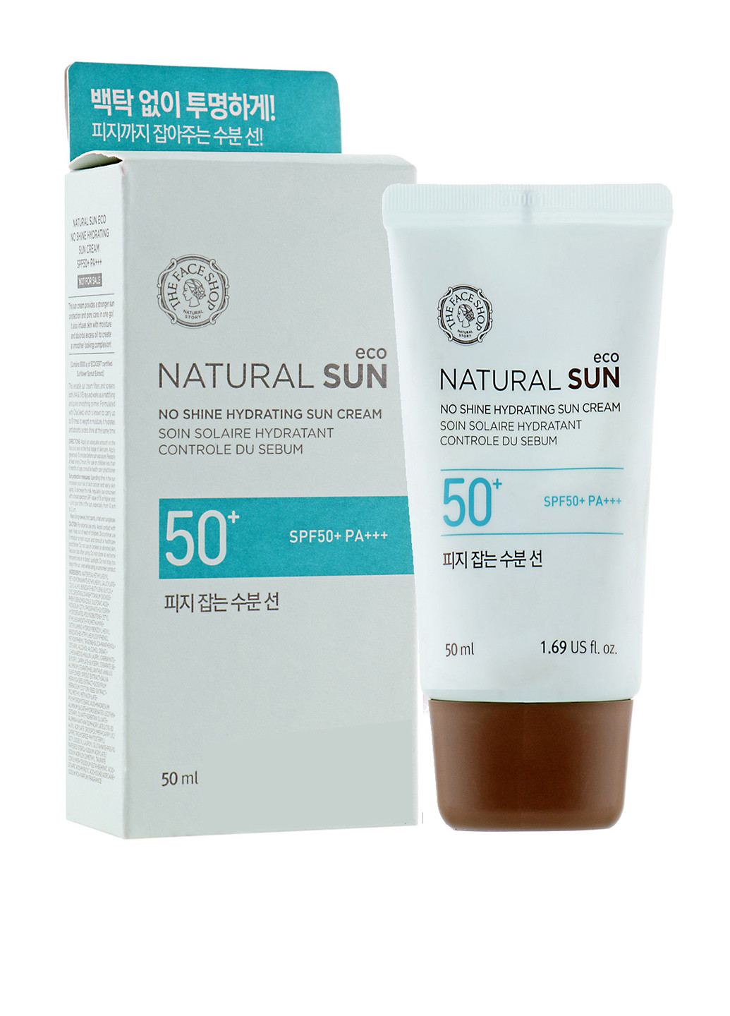 Крем солнцезащитный Eco Sebum Control Moisture SPF50 + PA ++++, 50 мл The Face Shop