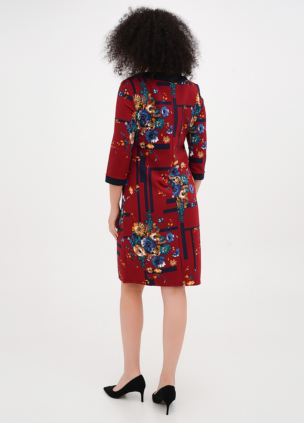 Бордова кежуал сукня футляр Imperial з квітковим принтом