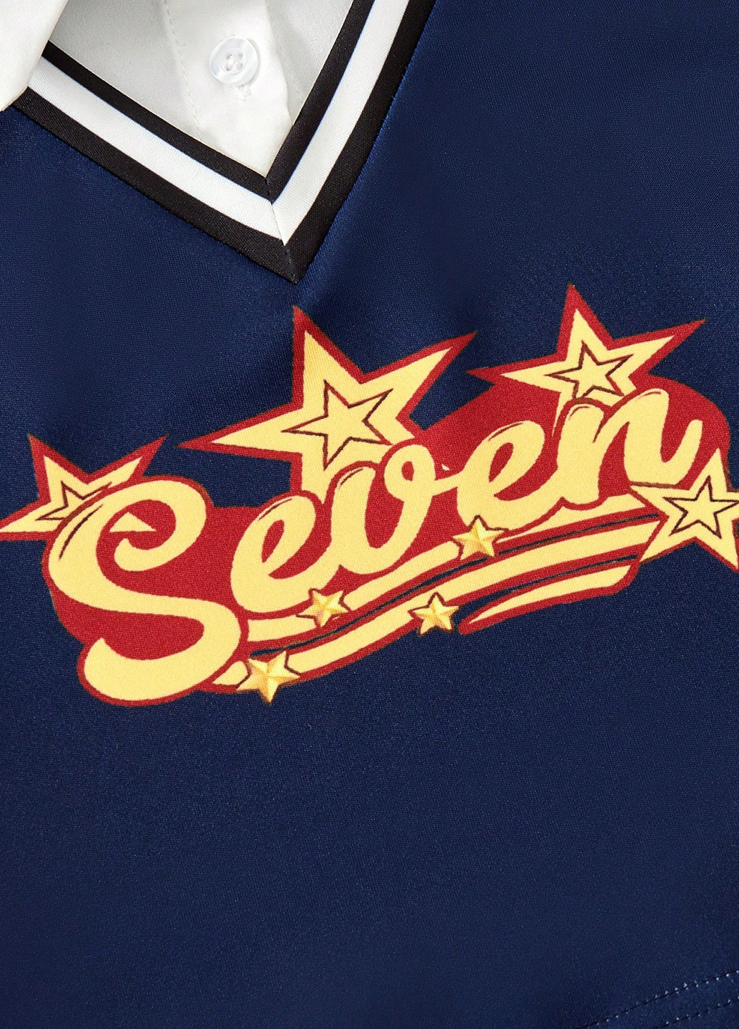 Темно-синяя с надписью блузка SHEIN летняя