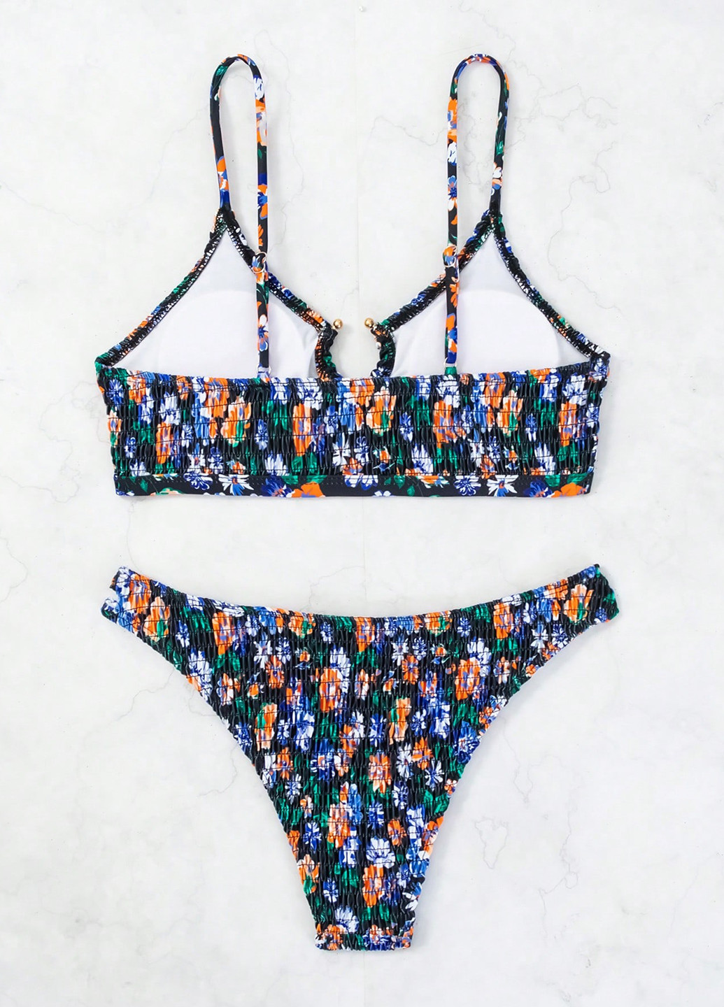 Чорний літній купальник (ліф, трусики) топ, роздільний SHEIN