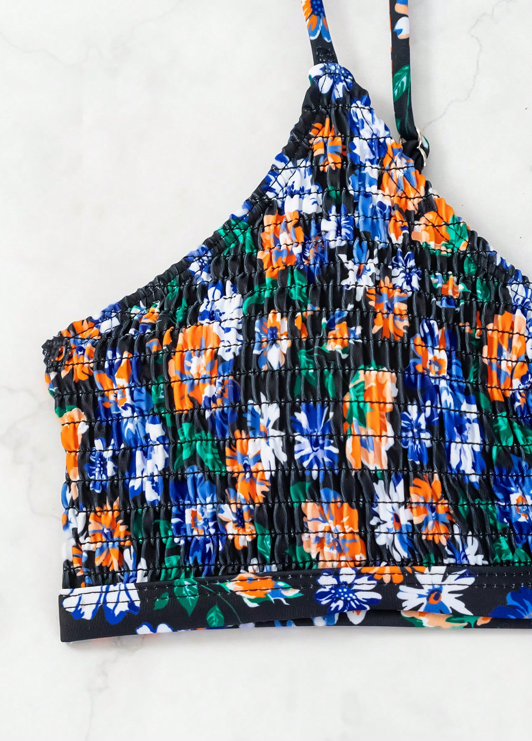 Чорний літній купальник (ліф, трусики) топ, роздільний SHEIN